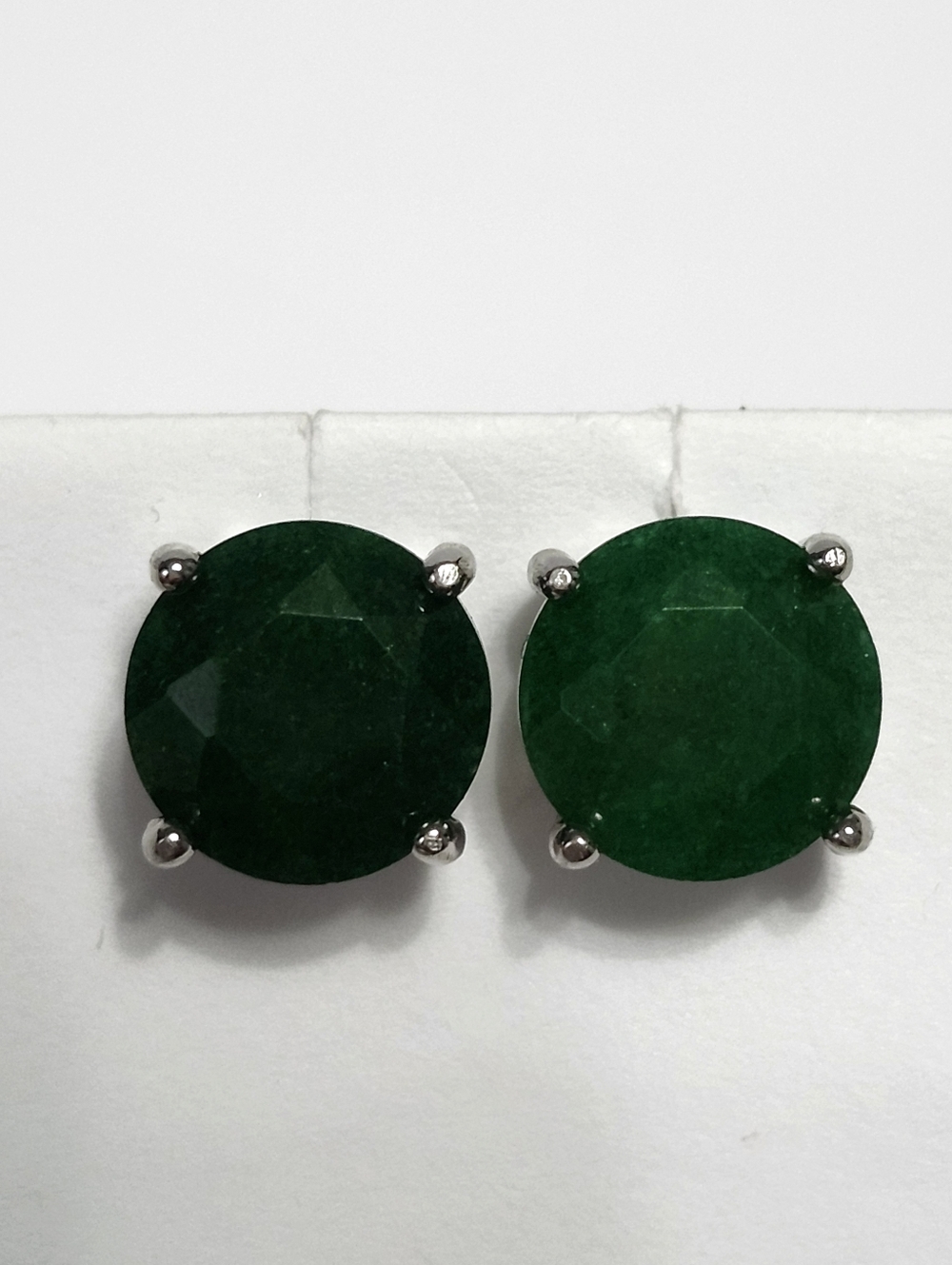 4.00ct Emerald Solitaire Sterling Silver Stud Earrings NEW - Picture 9 of 13
